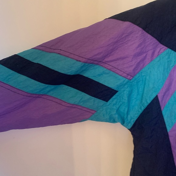 Vintage Elitel purple, turquoise and navy wind-breaker - Picture 4 of 5